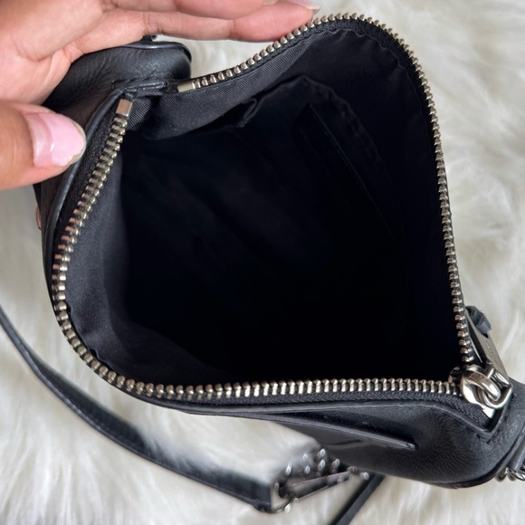 Rebecca Minkoff Avery Suede Chain Strap Crossbody Black Nubuck Bag - Picture 4 of 5